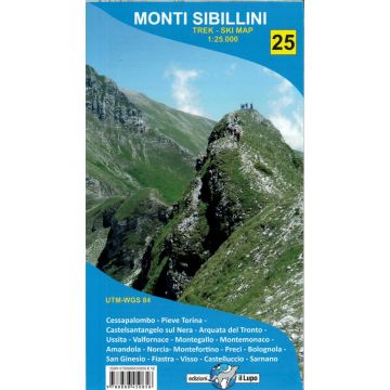 Carte de randonnée Monti Sibillini 1:25 000 / Il Lupo 25