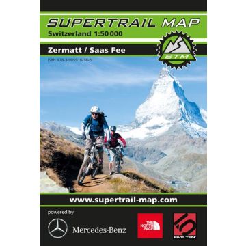 Bikekarte Supertrail Map Zermatt/Saas Fee