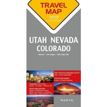 Strassenkarte Utah Nevada Colorado 1:800 000 / Kunth