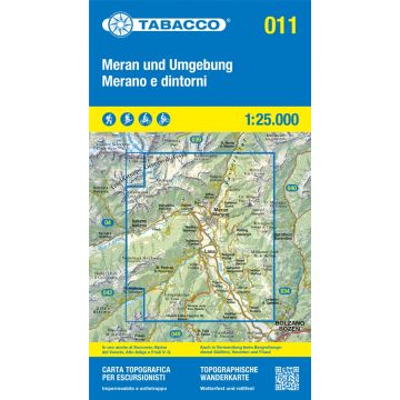 Wanderkarte Tabacco 011 Merano e dintorni Meran 1:25 000
