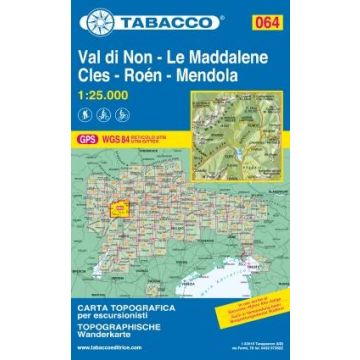 Wanderkarte Tabacco 064 Val di Non Le Maddalene Cles 1:25 000