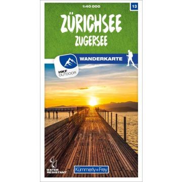 Carte pédestre 13 Zürichsee Zugersee 1:40 000 / Kümmerly + Frey