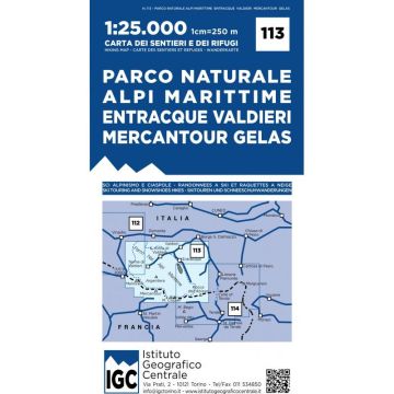Wanderkarte IGC 113 Parco Naturale Alpi Marittime 1:25 000