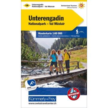 Carte pédestre 14 Unterengadin 1:60 000 / Kümmerly & Frey