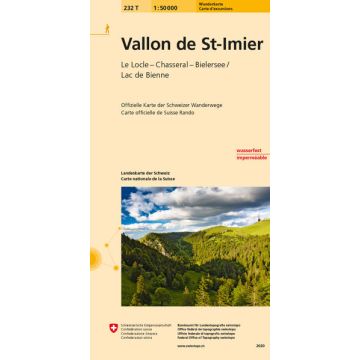 232 T Vallon de St-Imier Wanderkarte 1:50 000 