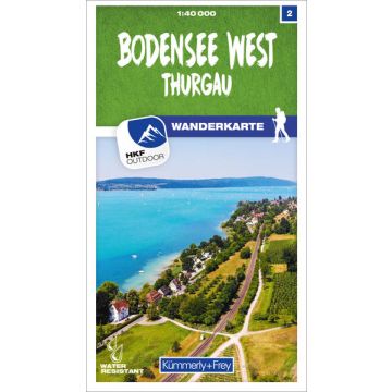 Wanderkarte 2 Bodensee West Thurgau 1:40 000 / Kümmerly & Frey