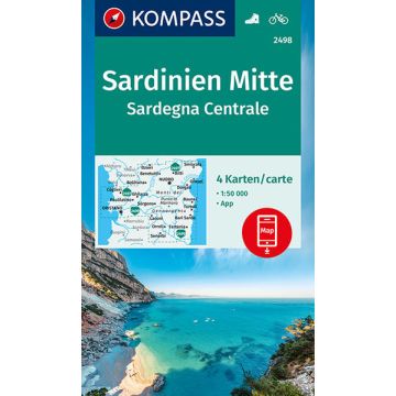 Wanderkarte Kompass 2498 Sardinien Mitte 1:50 000 (4 Karten im Set) 