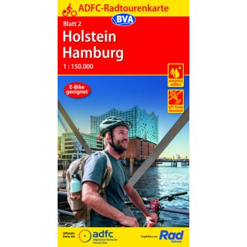 Velokarte ADFC 2 Holstein Hamburg 1:150 000 / BVA