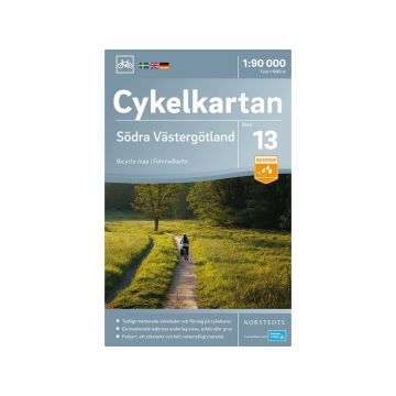 Velokarte Södra Västergötland (Schweden) 1:90 000 Cykelkartan 13 / Norstedts
