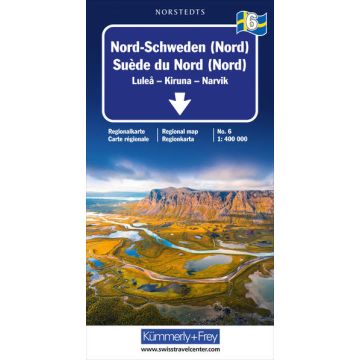 Carte routière Suède 6 Suède du Nord (Nord) 1:400.000 / Kümmerly & Frey