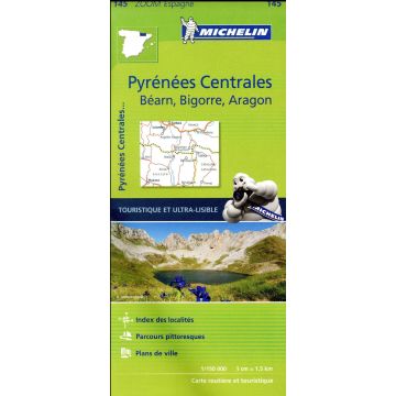 Strassenkarte Michelin 145 Pyrénées centrales 1:150 000