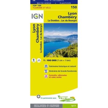 Topographische Karte IGN 150 Lyon Chambéry 1:100 000