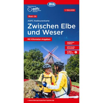 Velokarte ADFC 6 Zwischen Elbe und Weser 1:150 000 / BVA