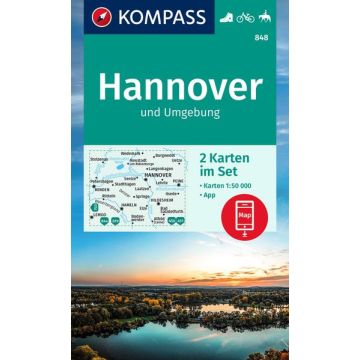 Wanderkarte Kompass 848 Hannover & Umgebung 1:50 000 (2 Karten im Set)