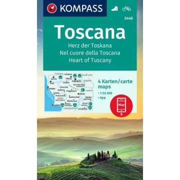 Wanderkarte Kompass 2440 Toscana 1:50 000 (4 Karten)