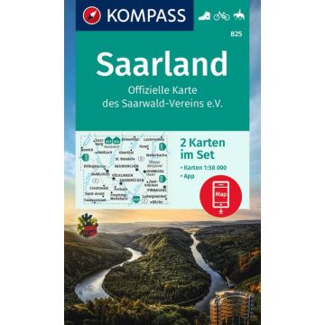 Wanderkarte Kompass 825 Saarland 1:50 000 (2 Karten im Set)