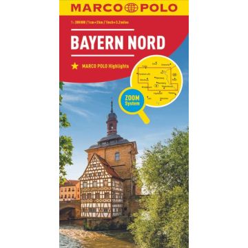 Strassenkarte Bayern Nord 1:200 000 / Marco Polo Deutschland 12 