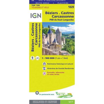 Topographische Karte IGN 169 Béziers Castres Carcassonne 1:100 000