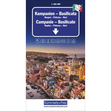Strassenkarte Italien 12 Kampanien Basilicata 1:200 000 / Kümmerly & Frey