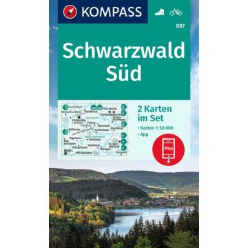 Wanderkarte Kompass 887 Schwarzwald Süd 1:50 000 (2 Karten im Set)
