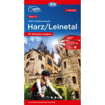 Velokarte ADFC 12 Harz Leinetal 1:150 000 / BVA