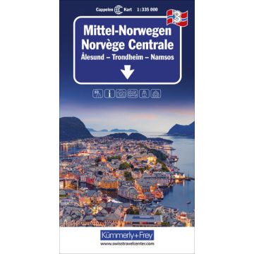 Strassenkarte Norwegen 3 Mittel-Norwegen Älesund - Trondheim - Namsos 1:335 000 / Kümmerly & Frey
