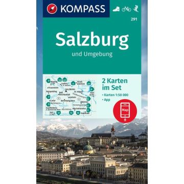 Wanderkarte Kompass 291 Salzburg und Umgebung 1:50 000 (2 Karten im Set)