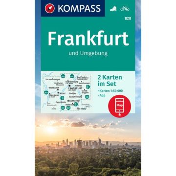 Wanderkarte Kompass 828 Frankfurt & Umgebung 1:50 000 (2 Karten im Set)
