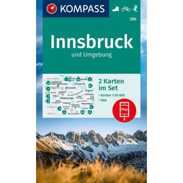 Wanderkarte Kompass 290 Innsbruck und Umgebung 1:50 000 (2 Karten)