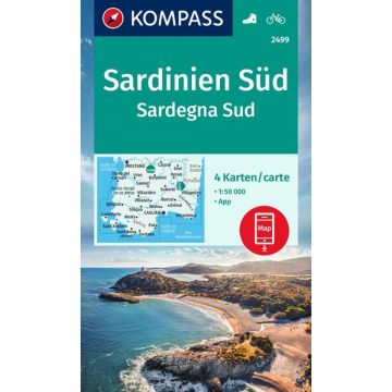 Wanderkarte Kompass 2499 Sardinien Süd 1:50 000 (4 Karten im Set)