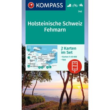 Wanderkarte Kompass 740 Holsteinische Schweiz Fehmarn 1:50 000