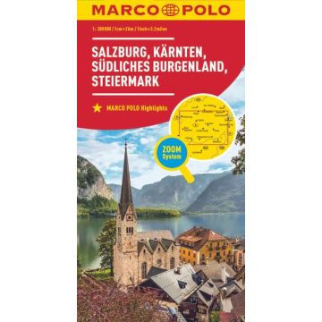 Strassenkarte Salzburg Kärnten 1:200 000 / Marco Polo  Österreich 2