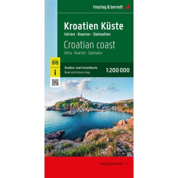 Strassenkarte Kroatien Küste Istrien Dalmatien 1:200 000 / Freytag & Berndt