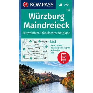 Wanderkarte Kompass 166 Würzburg Maindreieck 1:50 000