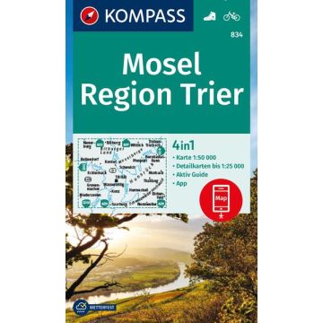 Wanderkarte Kompass 834 Mosel Region Trier 1:50 000