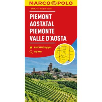 Strassenkarte Piemont Aostatal 1:200 000 / Marco Polo Italien 1