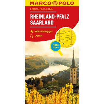 Strassenkarte Rheinland-Pfalz Saarland 1:200 000 / Marco Polo Deutschland 10