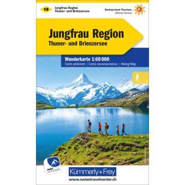 Carte pédestre 18 Jungfrau-Region 1:60 000 / Kümmerly & Frey