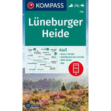 Wanderkarte Kompass 718 Lüneburger Heide 1:50 000