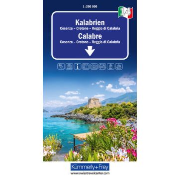 Carte routière Italie 14 Calabre 1:200 000 / Kümmerly & Frey