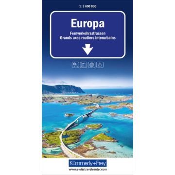 Strassenkarte Europa Fernverkehrsstrassen 1:3 600 000 / Kümmerly & Frey