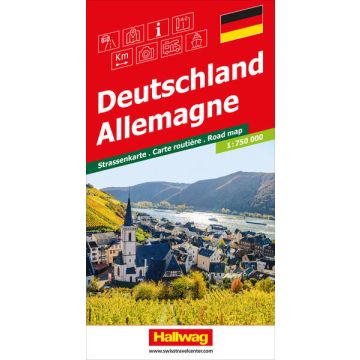 Carte routière Allemagne 1:750 000 / Hallwag