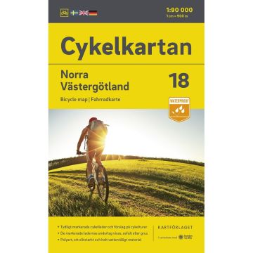 Velokarte Norra Västergötland (Schweden) 1:90 000 Cykelkartan 18 / Norstedts