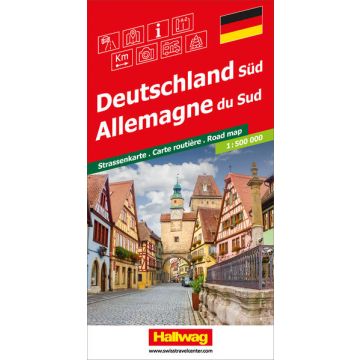 Strassenkarte Deutschland Süd 1:500 000 / Hallwag