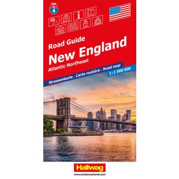 Strassenkarte New England 1:1 Mio. Road Guide USA 4 / Hallwag