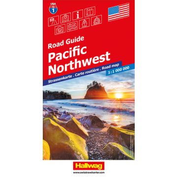 Strassenkarte Pacific Northwest 1:1 Mio. Road Guide USA 1 / Hallwag