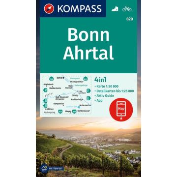 Wanderkarte Kompass 820 Bonn Ahrtal 1:50 000