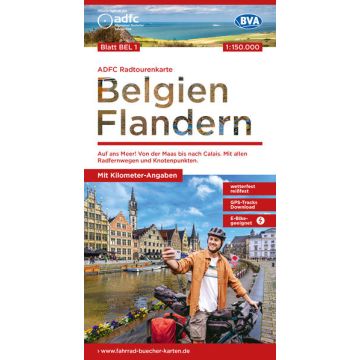 Velokarte ADFC BEL-1 Belgien Flandern 1:150 000  / BVA