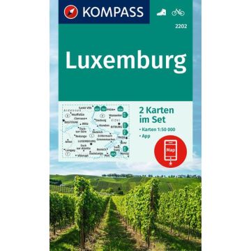 Wanderkarte Kompass 2202 Luxemburg 1:50 000 (2 Karten im Set)