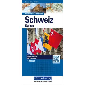 Politische Karte Schweiz 1:600 000 / Kümmerly & Frey